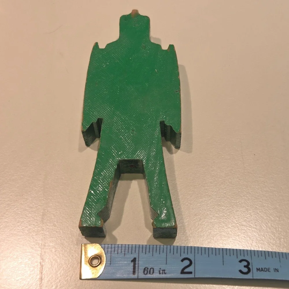 Vintage Bill Ding Handmade Wooden Balancing Toy Figure‎ Green